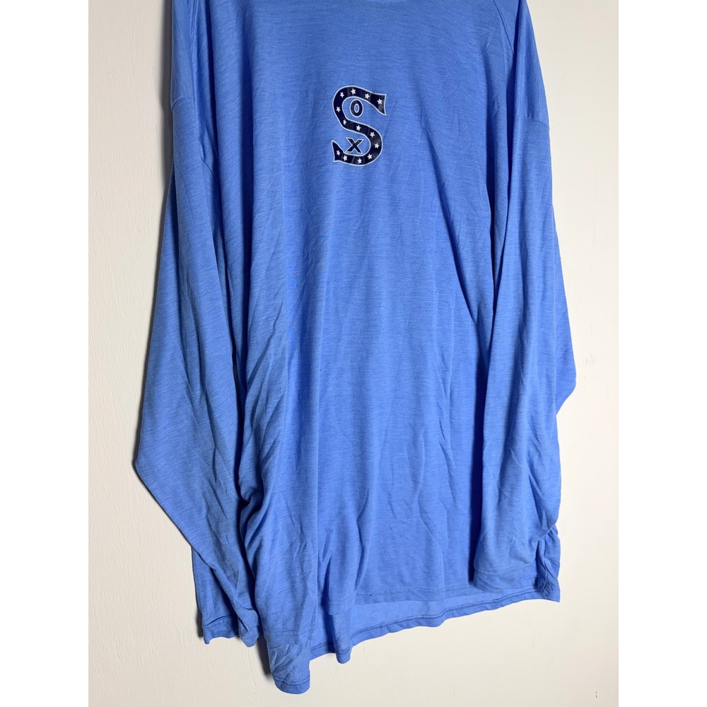 Badger Sport Chicago White Sox Long Sleeve Shirt Mens 4XL Blue Heather Tee